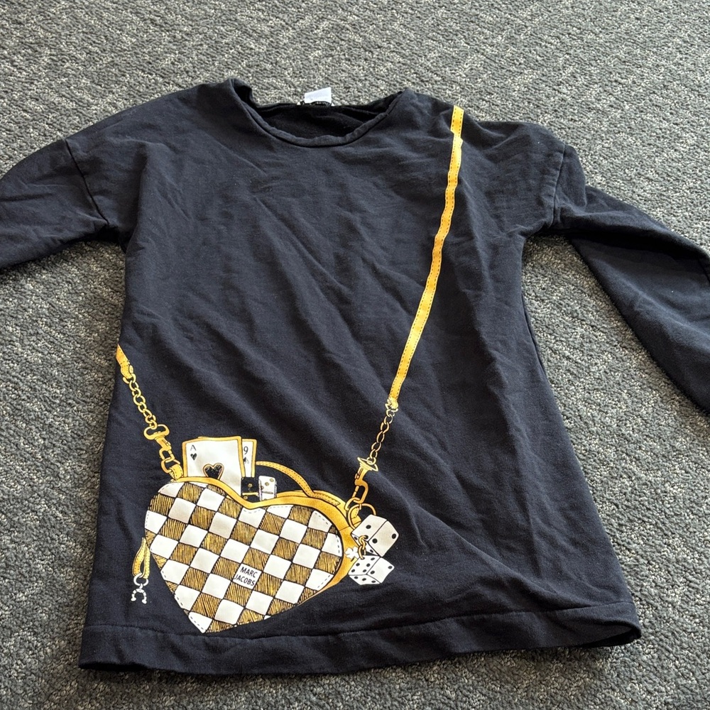 Little Marc Jacobs Black Shirt with Gold Accents